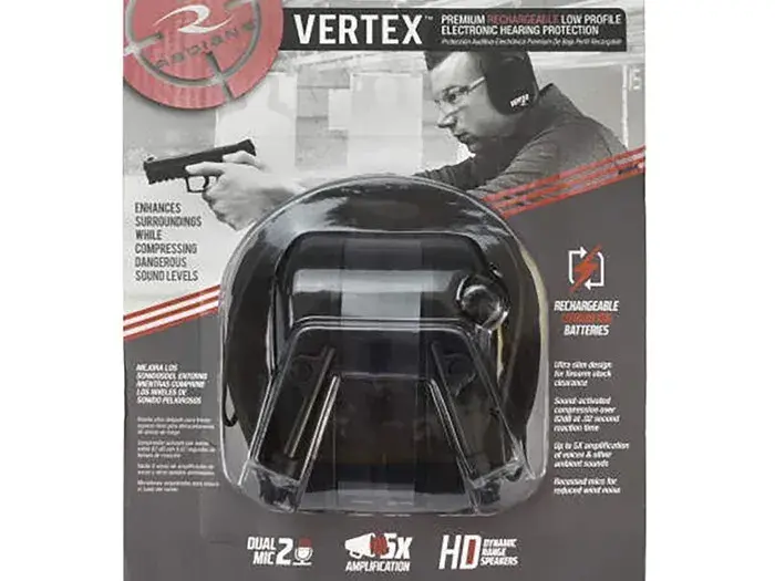 Vertex Low-Profile Electronic Earmuff, Black