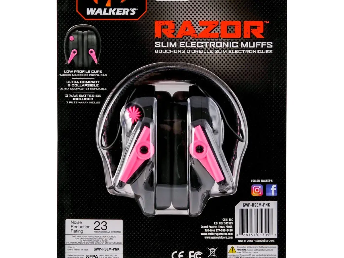 Razor Slim Electronic Muffs, Pink - photo 8