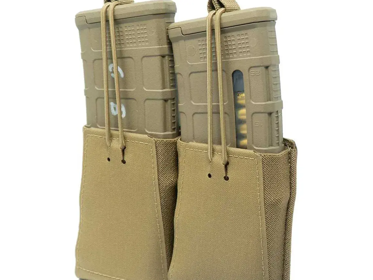 Double Rifle Mag Pouch w/Bungee Retention Coyote