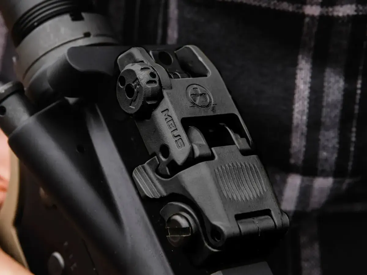 MBUS Rear Sight Flip-Up Polymer for AR-15 Black - photo 3