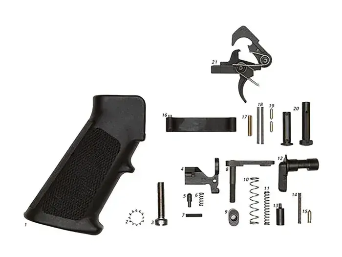 AR-15 Lower Parts Kit with Grip w/ QMS Trigger