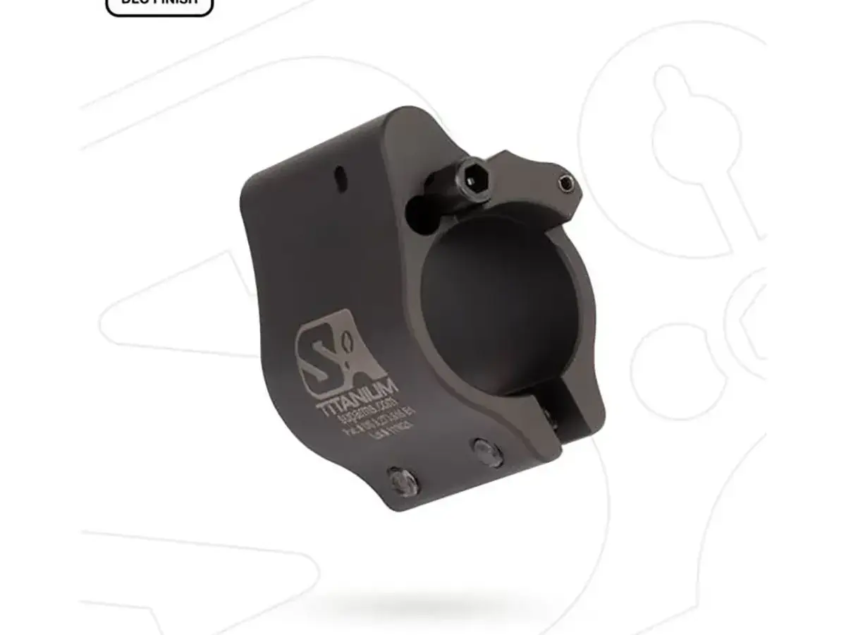 AR-15 Clamp On Titanium Adjustable Gas Block .625" Black