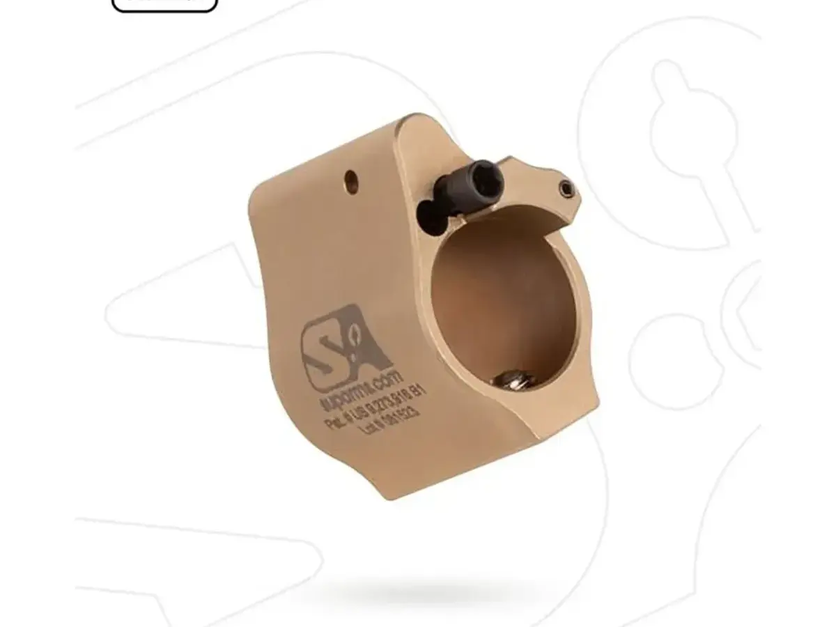 AR-15 Solid SS Adjustable Gas Block .936" Tan