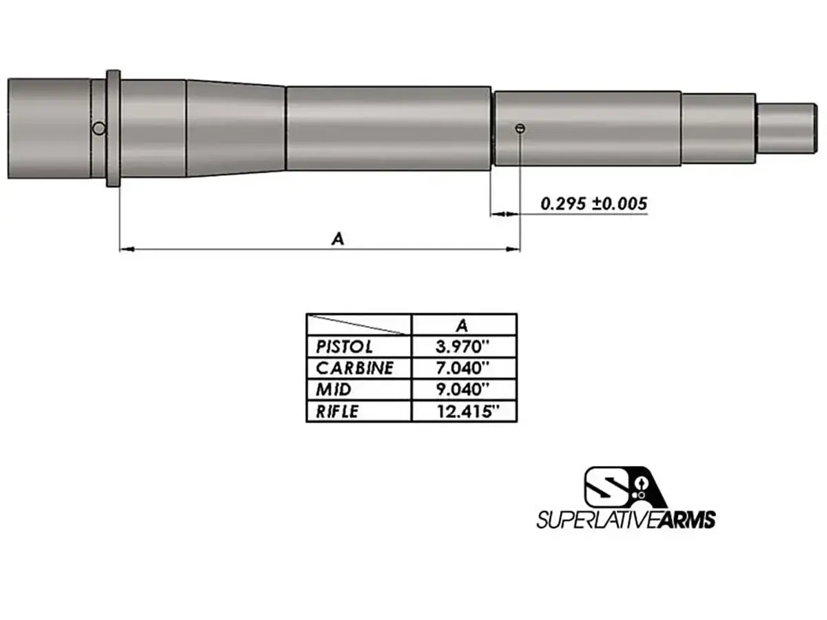 AR-15 Adj Piston System W/ClampOn .625" Gas Block Mid LH