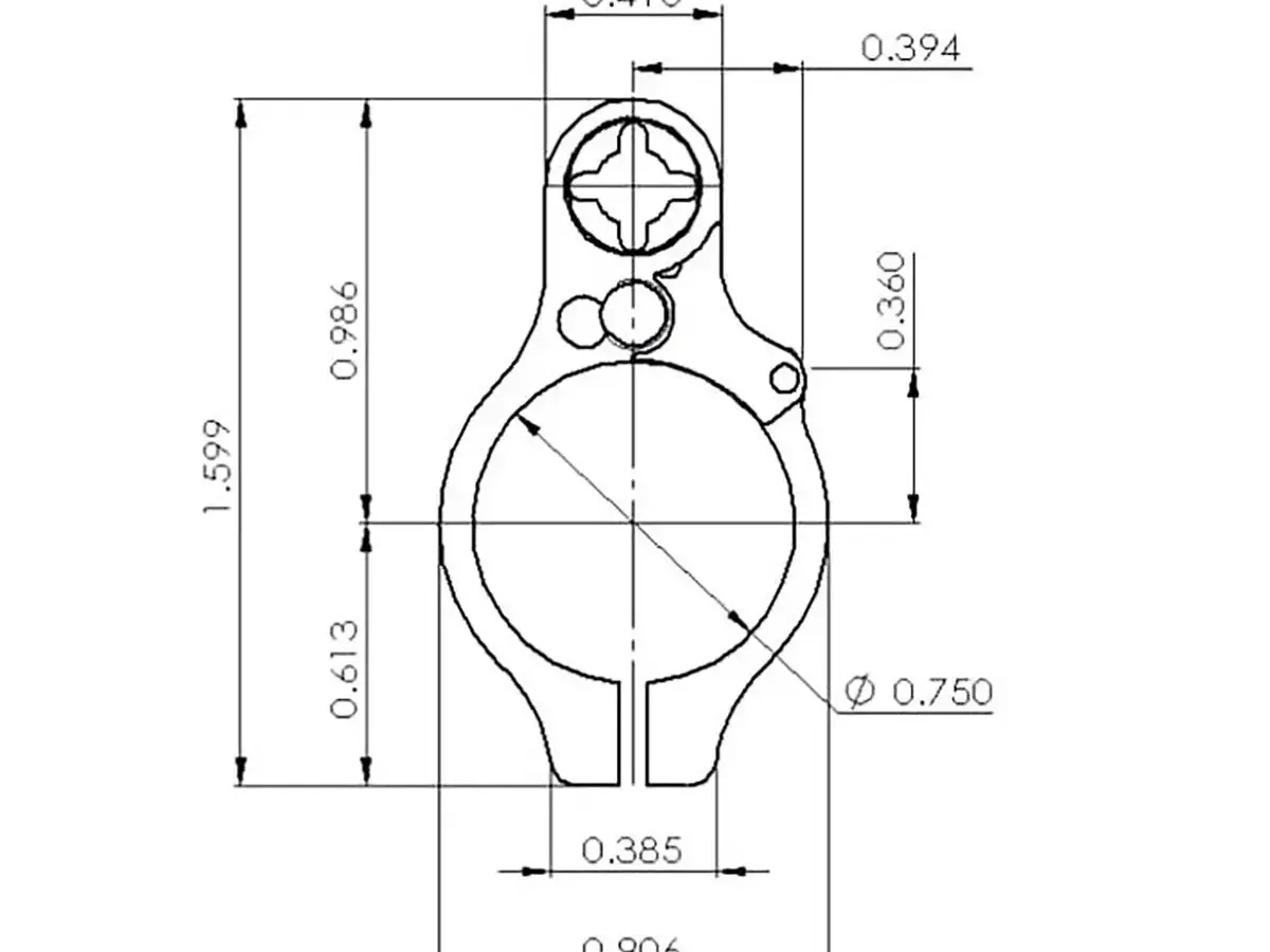 AR-15 Adj Piston System W/ClampOn .750" Gas Block Mid LH - photo 3