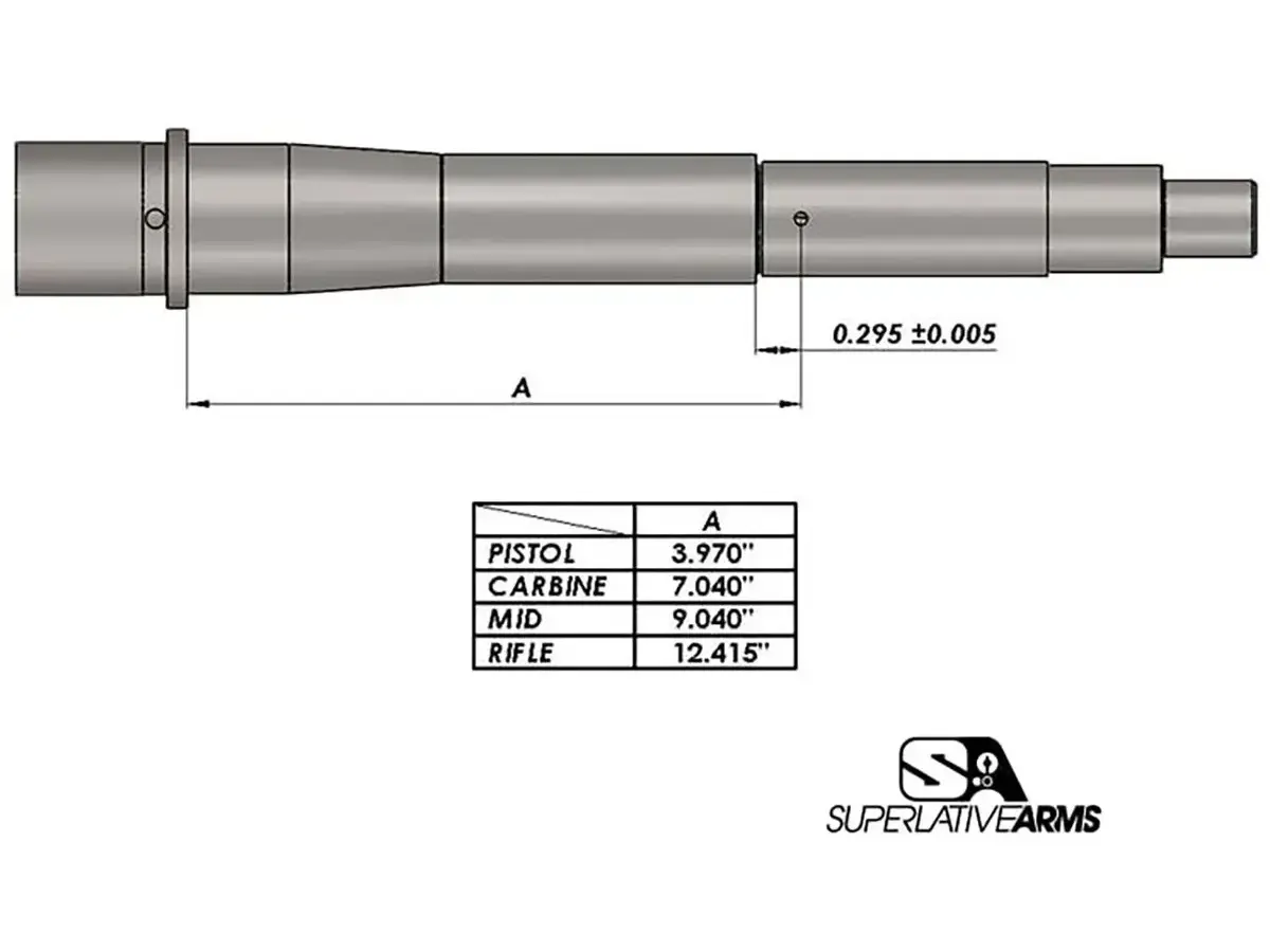 AR-15 Adj Piston System W/Solid .625" Gas Block Carbine LH