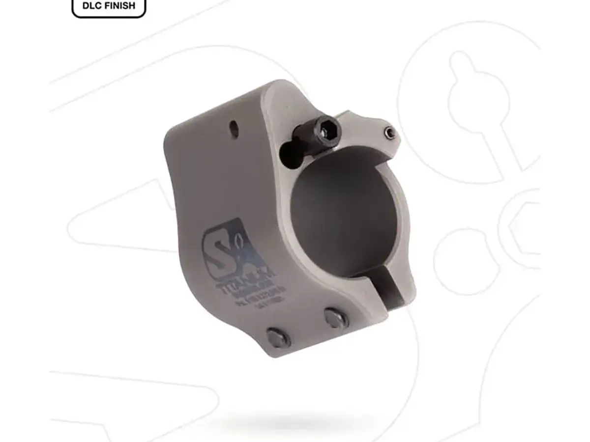 AR-15 Clamp On Titanium Adjustable Gas Block .625" Gray
