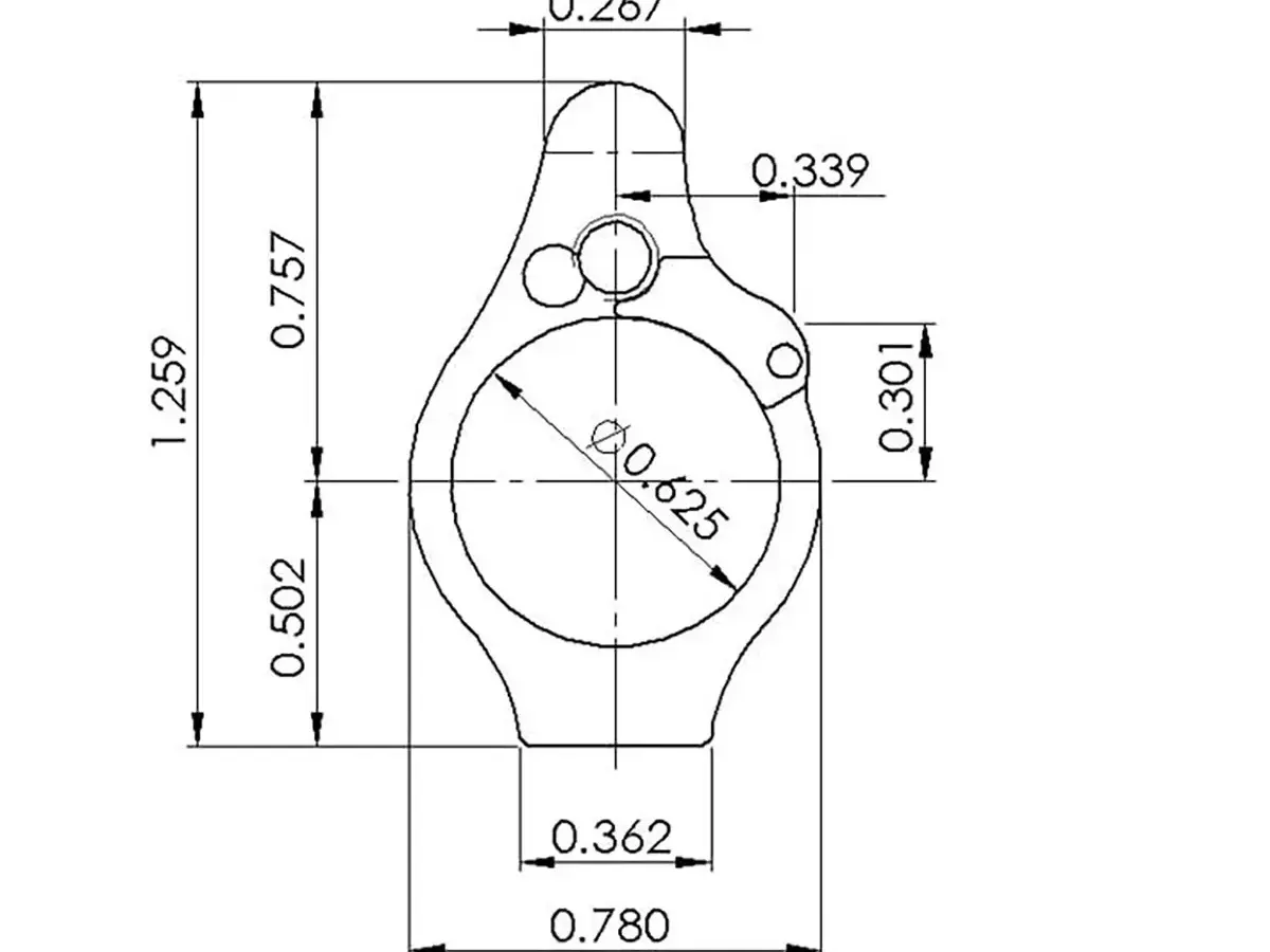 AR-15 Solid Titanium Adjustable Gas Block .625" Gray - photo 2