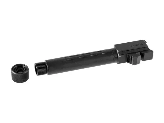 Match 9mm Threaded Flame BBL for Glock-19 Gen 1-4 Black