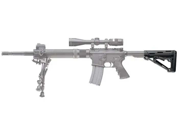 AR-15 OverMolded Buttstock Collapsible Comm Black Rubber - photo 3