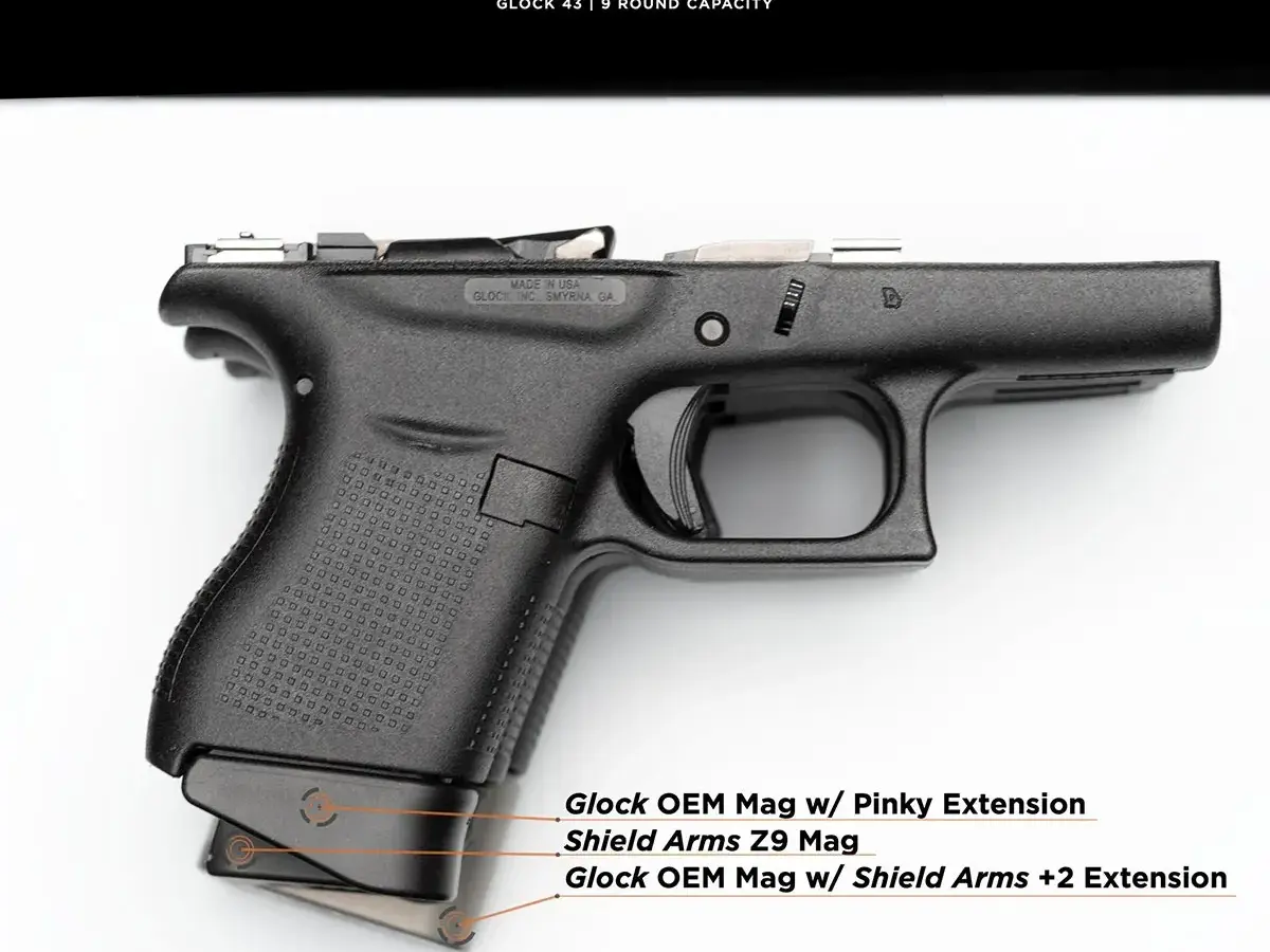 Z9 9mm Luger 9 Round Magazine For Glock 43 Black - photo 3