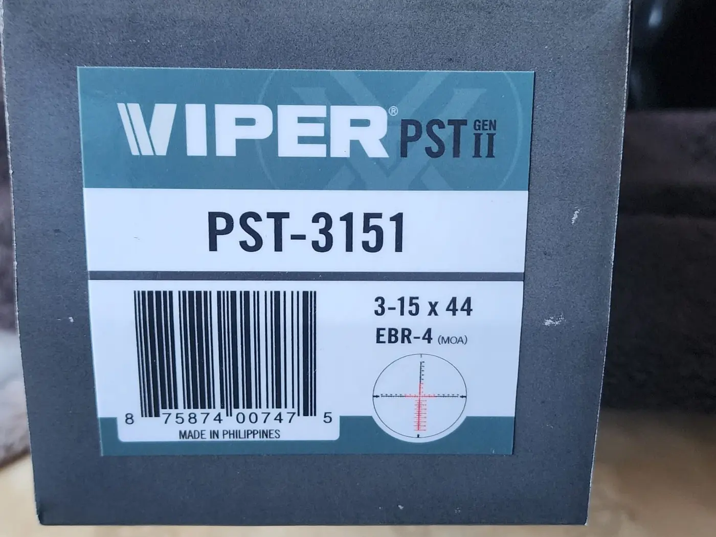 Vortex Viper 3-15x44 PST Gen II EBR-4 