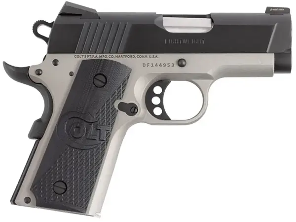 Colt Defender 45 ACP 3" Two-Toned Blued, Black Grip