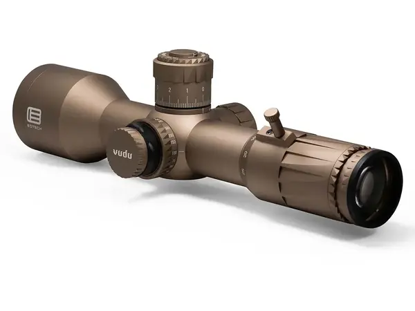 Vudu 5-25x50mm FFP Illuminated Tremor 5 MRAD Reticle Tan