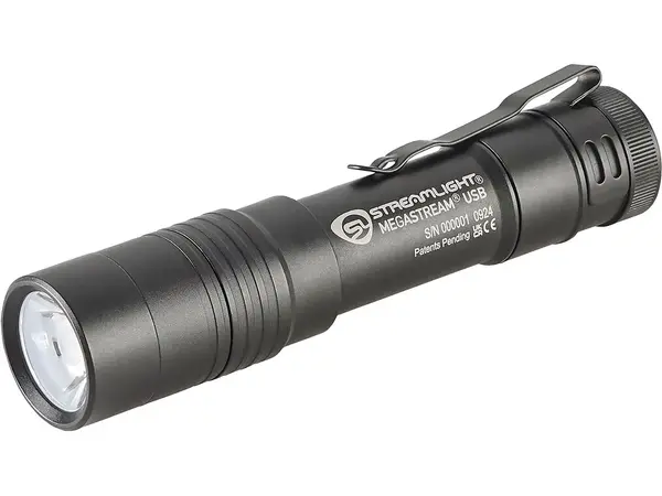 The MegaStream USB Rechargeable EDC Flashlight Black