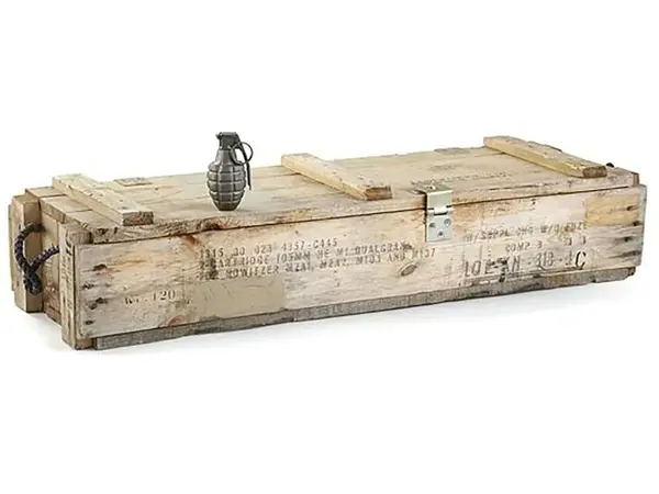G1 105mm Wood Ammo Box 36x12x8 Natural Wood