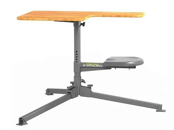 Stable Table BR Shooting Bench w/Red Oak Table & Steel Frame