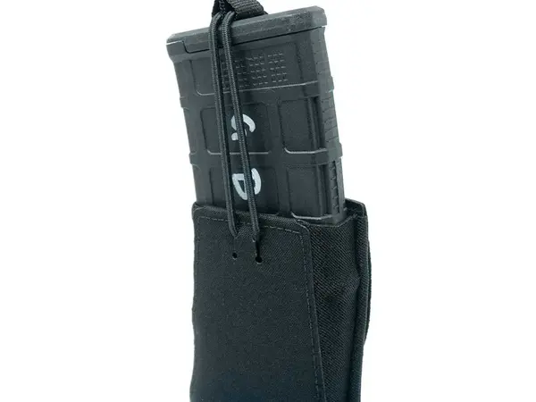 Single Rifle 5.56 NATO Magazine Pouch w/Bungee Retention Blk