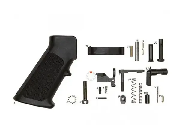 AR-15 Mil-Spec Lower Parts Kit W/ Grip, No Trigger