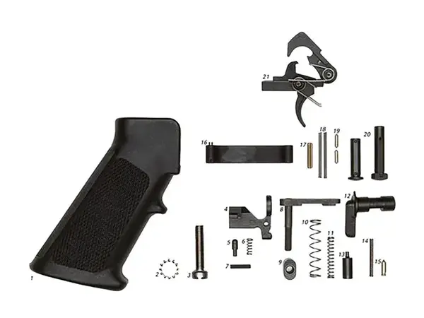 AR-15 Lower Parts Kit with Grip w/ QMS Trigger