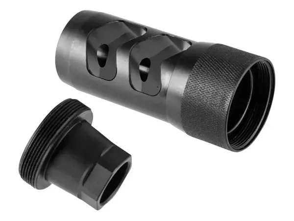 6mm HELLFIRE 2P (22-6mm) Muzzle Brake, Black