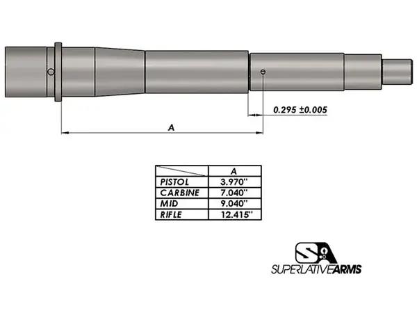 AR-15 Adj Piston System W/Solid .625" Gas Block Carbine LH