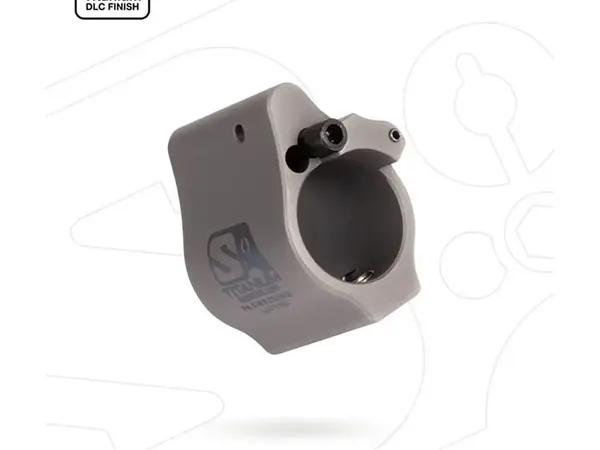 AR-15 Solid Titanium Adjustable Gas Block .875" Gray
