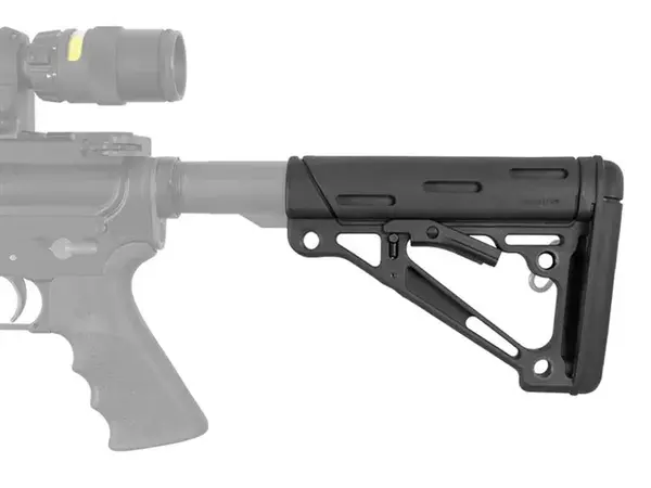 AR-15 OverMolded Buttstock Collapsible Comm Black Rubber