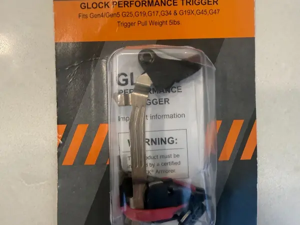 NEW UNOPENED Glock 9mm Performance Trigger, Compatible with Gen4/5 Glocks: 25, 19, 17, 34 & 19X, 45, 47. 
